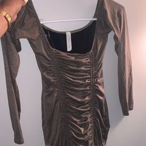 Drawstring  Halter Dress